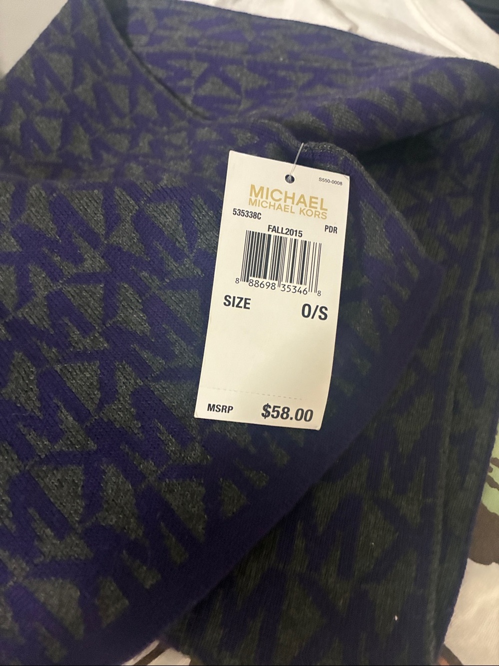 MICHAEL Michael Kors Purple MK Logo Scarf - Picture 2 of 5